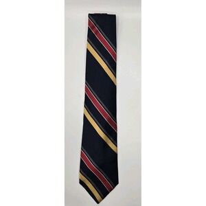 CLUB RUN EXECUTIVE Silk Necktie Men's Sz 3.5" x 56.25" Navy Striped Tie